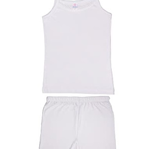 Cotton Camisole and Short underwear Girls set white