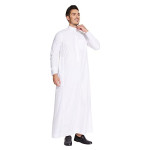 Sabolia Arabic Thobe Saudi Style Mens Arab Robe Mens Muslim Clothes Ramadan Middle East Ethnic Clothes Cuff Sleeve Size 60