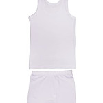 3 - Pieces Boy's Cotton Vest Undershirt and Short underwear set white