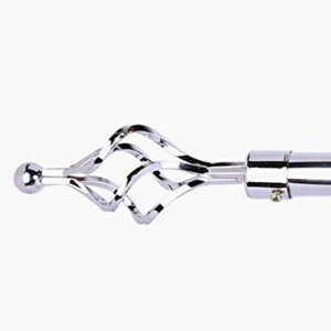 Roman Adjustable Curtain Rod, 110-200 cm, silver, Metal Single Rod Window Treatment Rod Drapery Rod