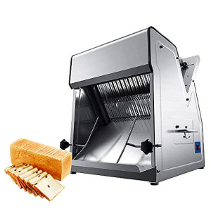 Commercial Bread Slicer,370W Electric Toast Bread Slicer,15mm Thickness Electric Bread Cutting Machine,31PCS Professional 