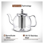 Borosilicate Glass Tea Pot Coffee Teapot with Heat Resistant Glass Infuser Tea Kettle Loose Leaf Tea Pot 1200ml