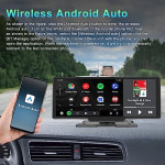 RoadMap World's First *Dual BlueTooth With Car Logo* Portable Wireless Carplay/Android Auto Display - 10.26" HD IPS Touch Screen, Mobile Mirroring, Play Video files (For Audi)