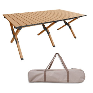 Portable Roll Up Picnic Table with Carry Bag,Folding Camping Tables,Aluminum Frame & Wooden Table 23*45 inch