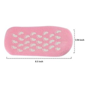 Showay 2Pcs Gel Spa Socks Silicon Gel Booties Insoles Moisturising Soft Exfoliating Socks Spa Pedicure Insoles For Feet Care, Pink