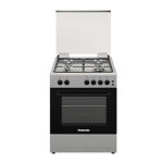 4 Burner Gas Cooker 60 x 60 cm, Auto Ignition ,1 year Warranty U6062FS Silver/Black