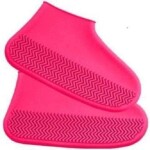 Waterproof Silicone Shoes Cover with Non-slip Sole for Rainy & Snowy, 1 Pair, Pink