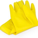 Cleano Household Latex Rubber Dishwashing Long Sleeve Gloves, Yellow, 1 Pair