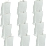 PAPER SHOPPING BAG 12PCS 15X21X8CM WHITE