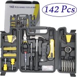 142 Piece Handtool Sets Household Repair Tool Kit with Carry Case