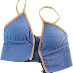 Bheema Deep V Zipper Backless Wireless Padded Push Up Bras for Women, Blue, Free Size