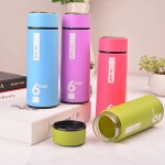 Glass Water Bottles With Plastic Cover Double Deck Heat Insulation Bottle 450ml Multi-Color, Water Bottle Hot & Cold Wide Mouth