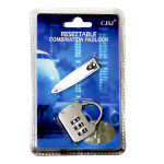 Taqdeer 713B-2 3 Digit Zinc Alloy Resettable Combination Code Locks Password Padlock and a Nail clipper Silver