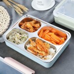 Leak Proof Versatile 4-Compartment Lunch Box with Removable Divider, Green