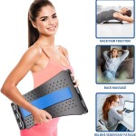 Extension Back Traction Device for Lower Back Pain Relief, Black/Blue