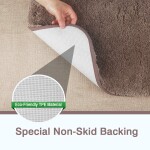 Non-Slip Shaggy Bath Rug, 60 x 90cm, Grey