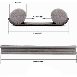 Door Draft Stopper, 3 Pieces, Grey