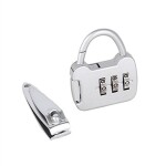 Taqdeer 713B-2 3 Digit Zinc Alloy Resettable Combination Code Locks Password Padlock and a Nail clipper Silver