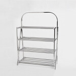 INHOUSE SHOE RACKS STORAGE BENCHES HALLWAY WROUGHT IRON SHOE CABINET STAINLESS STEEL SIMPLE MULTI-LAYER HOUSEHOLD DUST-PROOF SHOE RACK