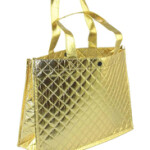 Rosymoment Gift Shopping Bag with Handle, Gold