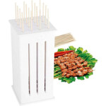 BBQ Tools Portable 16 Holes Skewers Box, White