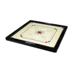 Leostar Premium Quality Carom Board with Coins and Striker, 34 x 34-inch, Brown