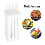 BBQ Tools Portable 16 Holes Skewers Box, White