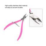 Stainless Steel Nail Cuticle Nipper, Pink/Silver