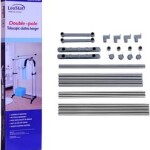 Leostar CD 1203 Double Pole Telescopic Clothes Hanger, Black, W 86.0 x H 22.2 x L 7.6 cm