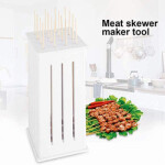 BBQ Tools Portable 16 Holes Skewers Box, White