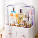 Fazhen Dust Proof Makeup Organizer, Cosmetic & Jewelry Storage with Dustproof Lid, Display Boxes with Drawers for Vanity