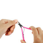 Stainless Steel Nail Cuticle Nipper, Pink/Silver