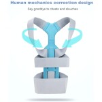 Upper Back Posture Corrector Breathable Back Shoulder Posture Adult Correction Orthotics Humpback Correction Belt, Large, Blue/Grey