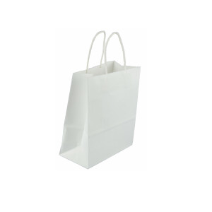 PAPER SHOPPING BAG 12PCS 15X21X8CM WHITE