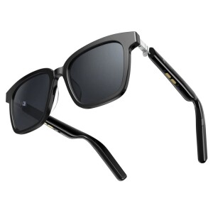 Bluetooth Smart Sunglasses With Polarized Lenses And Tap To Call Option - Lens Size: 48mm - Black