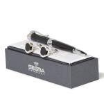 Pen & Cufflinks set black and silver