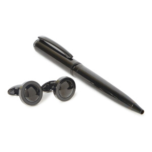 Pen And Cufflinks Set Black