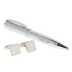 Pen And Cufflinks Set Silver