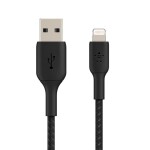 Braided USB A to Lightning Cable Black