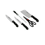 5-Piece Knife Set With Wooden Cutting Board Multicolour 3.6x22.3cm