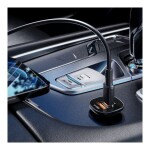 B1 Mini USB-C and USB-A Dual-Port Metal Car Charger Black