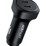 B2 Dual USB-C Metal Car Charger Black