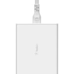 BELKIN BoostCharge Pro 4-Port GaN Charger 108W - 2x USB-C and 2x USB-A Ports - 2M Cord UK Plug - White