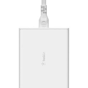 BELKIN BoostCharge Pro 4-Port GaN Charger 108W - 2x USB-C and 2x USB-A Ports - 2M Cord UK Plug - White