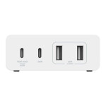 BELKIN BoostCharge Pro 4-Port GaN Charger 108W - 2x USB-C and 2x USB-A Ports - 2M Cord UK Plug - White