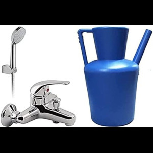 Shower Mixer With Hand Shower & Plastic Bathroom Jug (Lota)