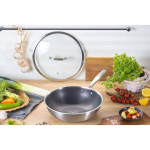 EDENBERG 28cm WOK Pan with lid non-stick honey comb interior