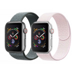 Nylon Sport Loop Band Strap 40/44/41/45mm For Apple Watch Series Pearl Pink Strap