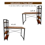 Inhouse Computer Desk And 4 Storage Shelf Water Prof Mdf Board And A Strong Metal Frame