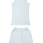 3-Pieces Camisole And Short Underwear Girls Set Perforated Cotton 100% White